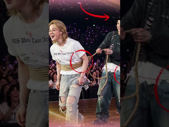 🔴Jungkook Actually ROPED Jimin On Stage?! 🤠😂 #Shorts #jikook #bts  #chicago