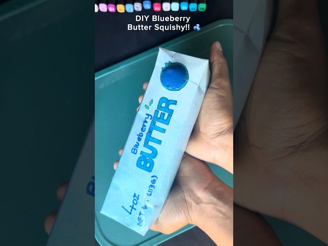 DIY Blueberry Butter Squishy!! 🫐 #craft #squishy #diy