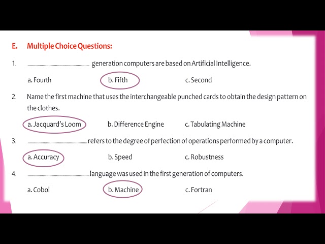 CH 1 Evolution of Computers EXERCISES (LOGIX 5)