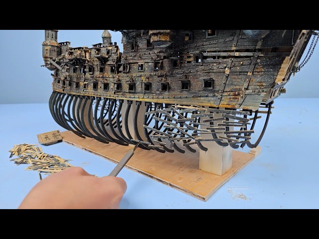 7 Million Watched My Silent Mary Ship Model 🔥 I Burned It into a Battle-Damaged Version【tianliang】