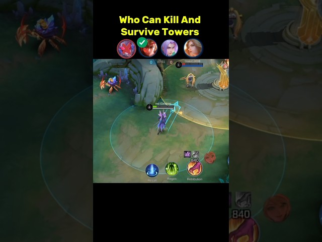 Who Can Kill And Survive Towers Mobile Legends Tutorial #mlbb #ml2b #tutorial #mobilelegends #shorts