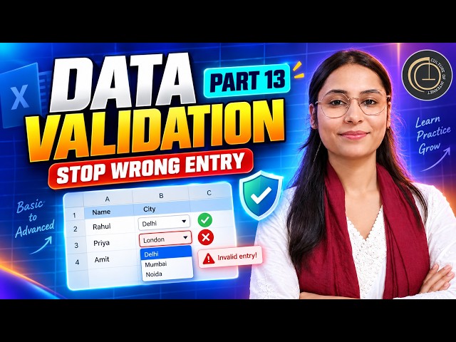 Stop Wrong Data Entry in Excel! | Complete Data Validation Tutorial | Part 13 - Culture Of Internet