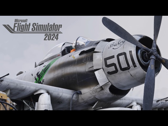 Microsoft Flight Simulator 2024 | Douglas A-1 Skyraider | Low Level Through the Snowy Mountains