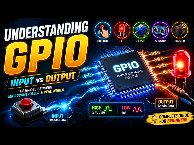 Understanding GPIO Explained | GPIO Input vs Output | How Microcontrollers Control the Real World