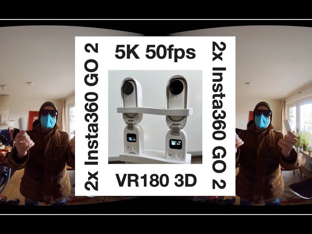 VR180 3D 5K 50 fps with 2x Insta360 GO 2 Mistika VR