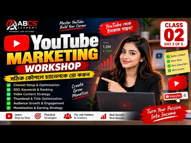 YouTube Marketing Workshop | Class 02 | YouTube Channel Growth & Marketing Strategy | ABCS Academy