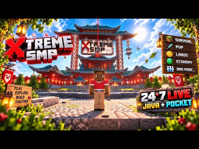 New Best Public Survival SMP Server For Minecraft 🔥 | Java + PE | 24/7 Online | Free To Join 😱