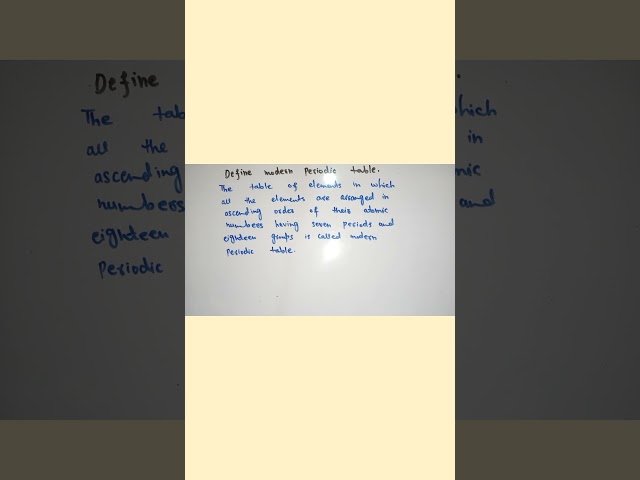 define modern periodic table #chemistry #modernperiodictable #shorts #shortvideo