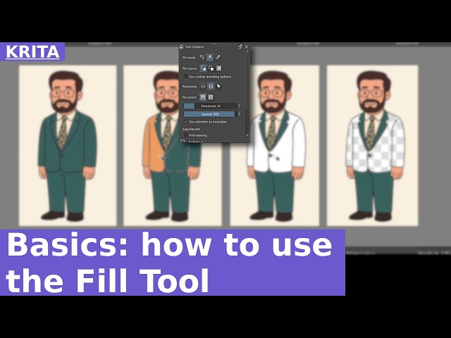 Krita Basics: How to Use the Fill Tool and Fill Shortcuts