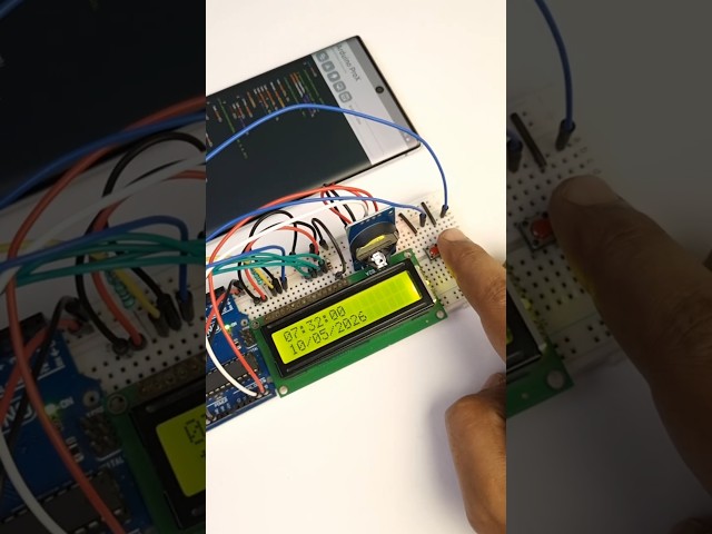 Arduino Digital Clock Using 16x2 LCD ⏰🔥 #shorts #arduinodroid #arduinoprogramming
