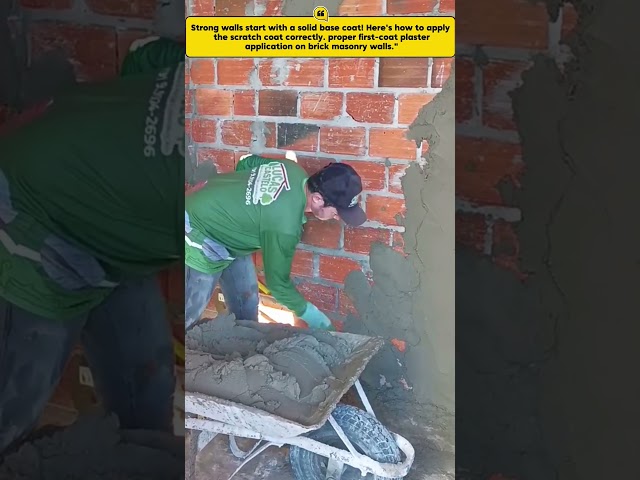 Amazing - Scratch Coat Plastering — First Coat on Brick Walls