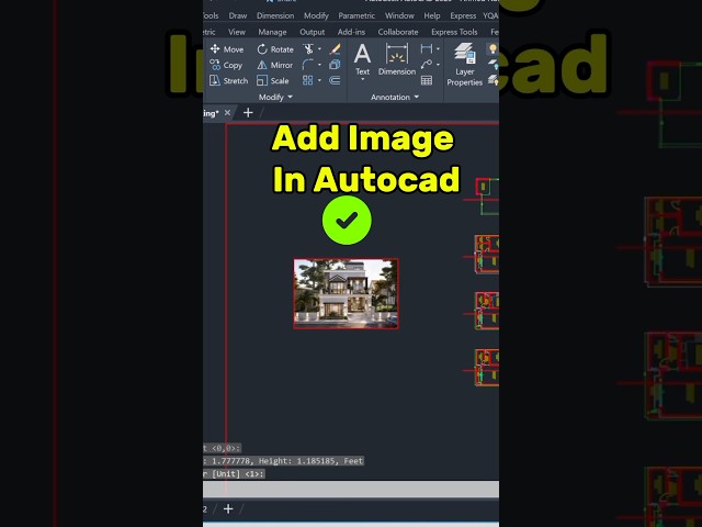 Easy Way To Add Image In AutoCAD #autocad #ytshorts #youtubeshorts #trendingvideo