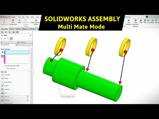 SOLIDWORKS Multiple Mate Mode Tutorial | SOLIDWORKS Assembly Tutorial