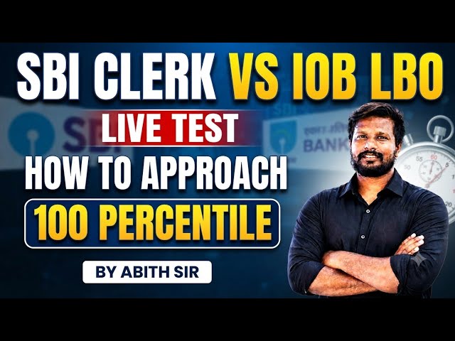 SBI CLERK & IOB LBO | LIVE TEST & CORRECTION | BY ABITH SIR #bankexam #ibps #sbi #live