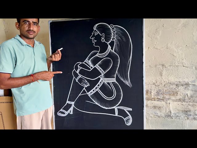 Learn how to draw a girl sitting down ||🎨 #sittinggirlart #girlsketch #artist 