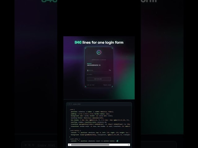 Login form builds itself in 7 seconds ⚡ #shorts #coding #html #css #javascript #webdev #asmr #fyp