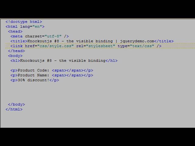 KnockoutJS Tutorial #8 - the visible binding