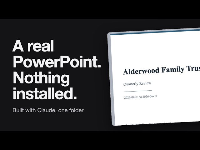 AI for Financial Advisors: Claude Just Added Slides. I Built the Quarterly Review Deck Instead.