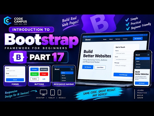 Bootstrap Forms, Buttons & Responsive Navbar | Tutorial for Beginners | Part 17 | @CodeCampus-11