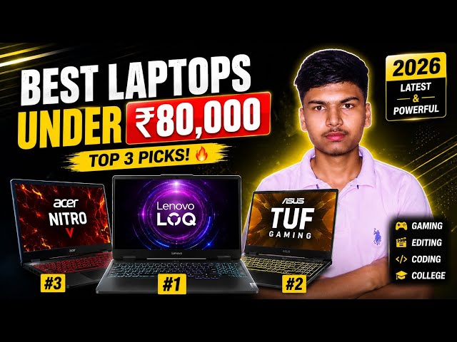 Best Laptops Under ₹80,000 in 2026 🔥 Top 3 Budget Powerhouses! 💻⚡ | Vision Stack