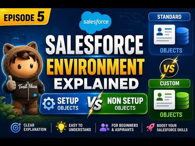 Episode 5 | Salesforce Environment Explained | Standard vs Custom Objects  | Setup vs Non Setup