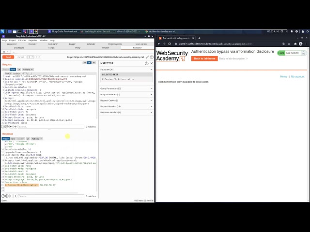Authentication bypass via information disclosure (Video solution, Audio)