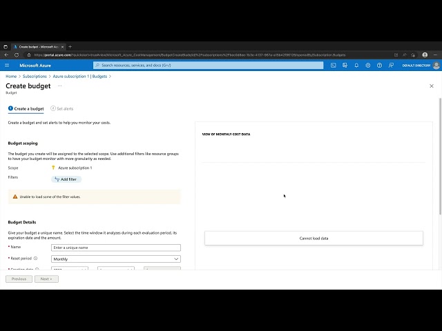 Free Getting Started with Azure Course - [DEMO] Create a Budget in Azure