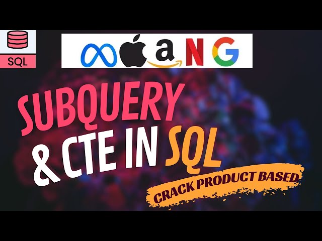 SubQuery & CTE in 1 Video | Crack Product Based in SQL | By Durgesh Yadav | Data Analyst @Target