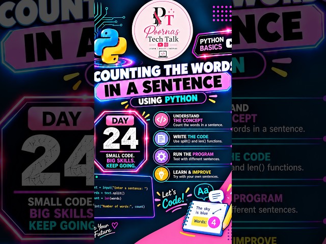 Day 24 | Count the Number of Words in a Sentence Using Python