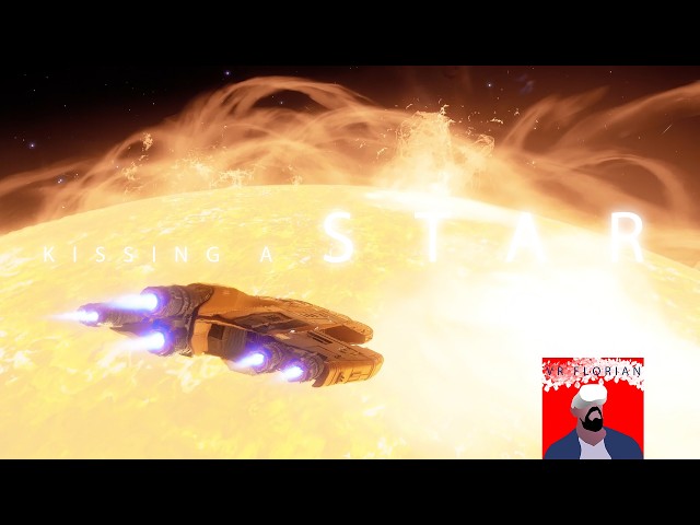 Kissng a STAR - Cinematic high orbit flight of a Yellow/Orange star.