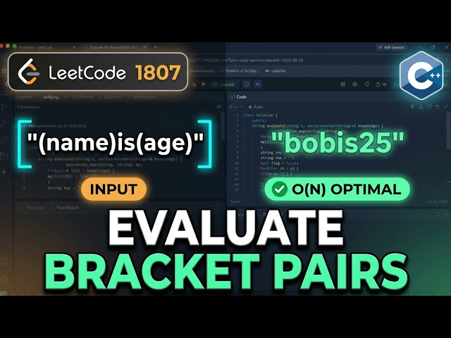 PROBLEM OF THE DAY LEETCODE 1807. Evaluate the Bracket Pairs of a String WITH C++ 26-09-2026