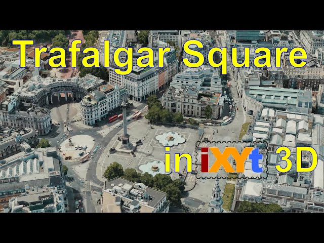 Trafalgar Square, City of Westminster, Central London, UK in iXYt 3D video for VR