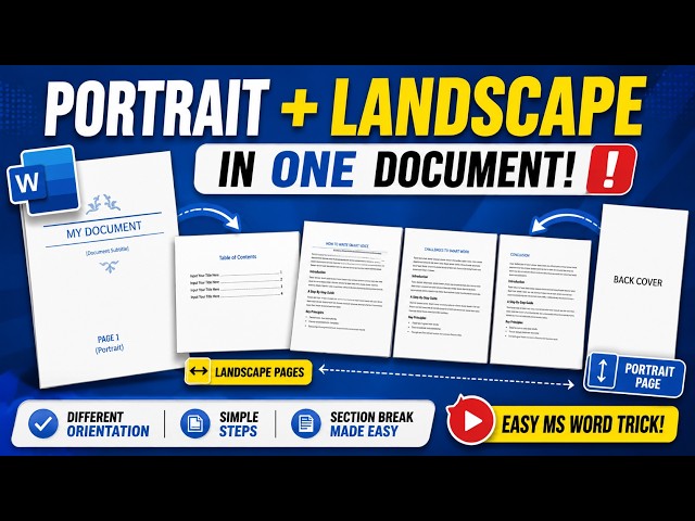 How to Use Portrait & Landscape Pages in the Same Word Document
