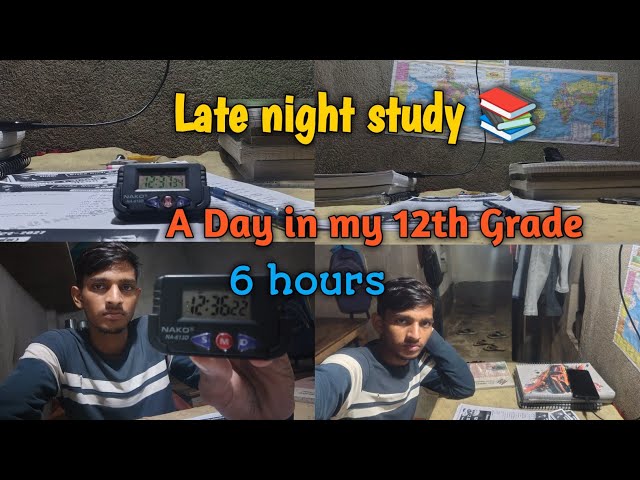📚 6 HOURS STUDY WITH ME 🔥 | Late Night Study Vlog 🌙 | Class 12th Student Life #study #vlog 