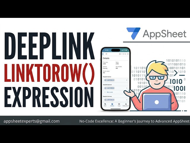 AppSheet LinktoRow() | Deeplink expression | #mobileapps  #appsheet #google #appsheettutorial