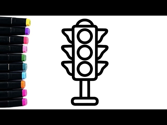 How to Draw Traffic Light 🚦 Traffic Light Drawing Easy & Step by Step for Kids