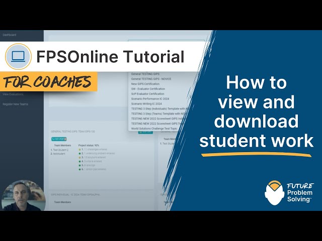 How to view and download student work | FPSOnline Tutorial for Coaches