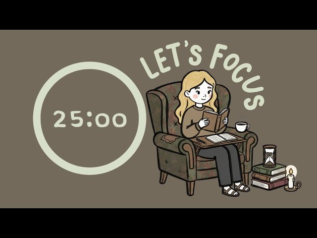 Old Library Ambiance Pomodoro | 2x25min | ADHD | Let’s Get Focused! Lofi Study Beats 📚