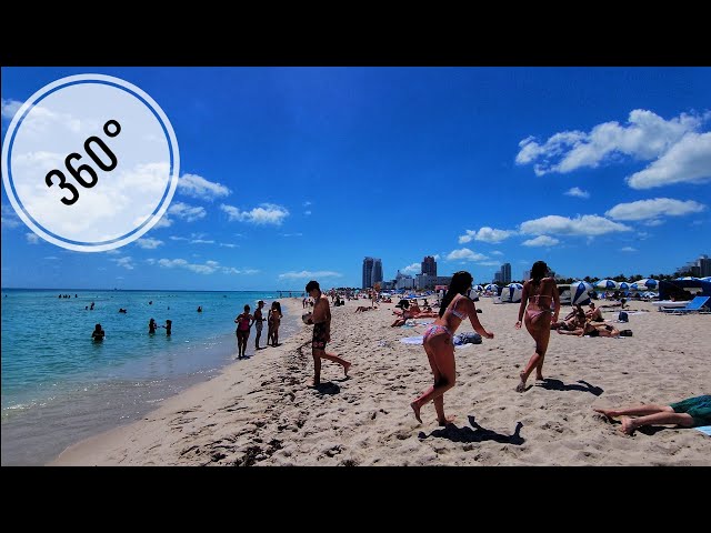 360° Spring Break Beach Adventure , Spring Walking Virtual Travel Tour , Miami Beach , March 2025