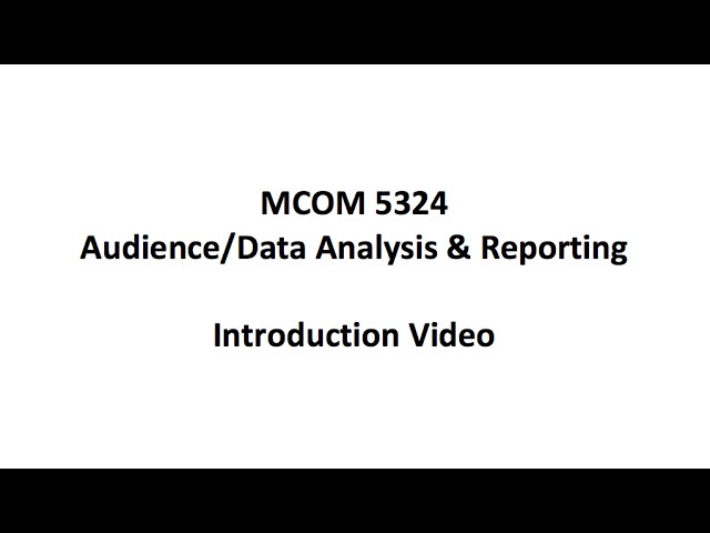 Intro to MCOM 5324