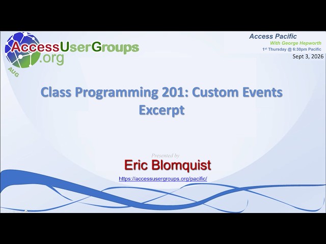 Class Programming 201: Custom Events with Eric Blomquist - the Excerpt