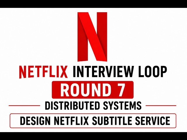 Netflix Interview Loop | Round 7 | Distributed Systems | Netflix Subtitle Service | SE, SSE, PSE