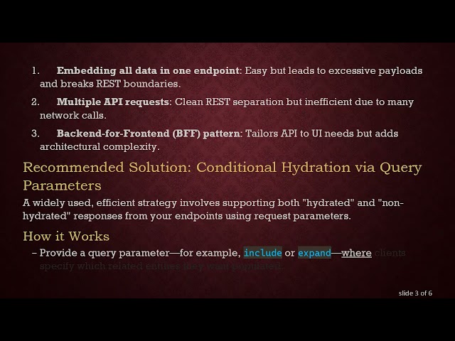 Optimizing RESTful APIs for Related and Sibling Objects with Conditional Hydration