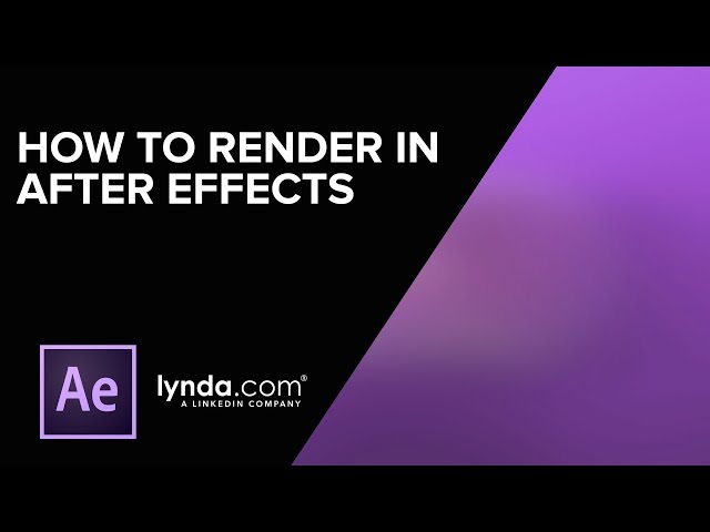 After Effects Tutorial - Rendering with Adobe Media Encoder