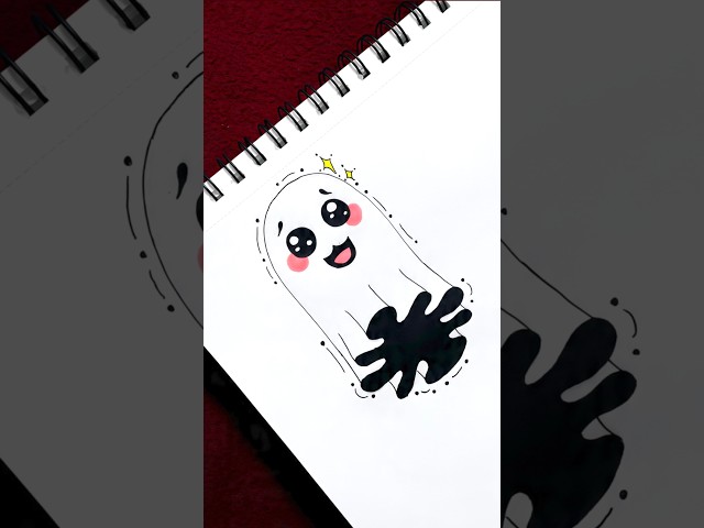 Cute ghost drawing 👻 #shorts #youtube #trending #drawing #ghost #ghostdrawing #ghostdrawingtutorial