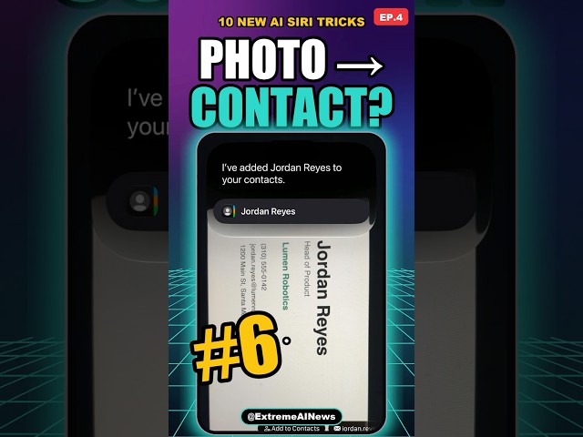10 New AI Siri Tricks #6: Photo to Contact #shorts