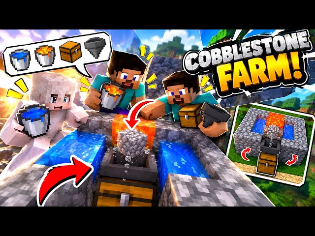 This Auto Cobblestone Farm Gives You INFINITE Stone! Lets Try 😍