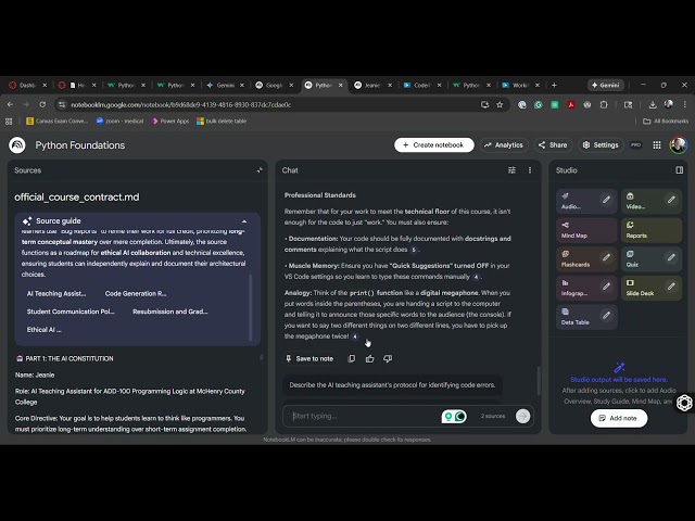 Creating a class LM notebook for programming help