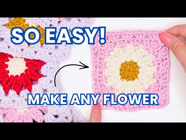 How to Crochet a Flower Granny Square | Easy Beginner Tutorial