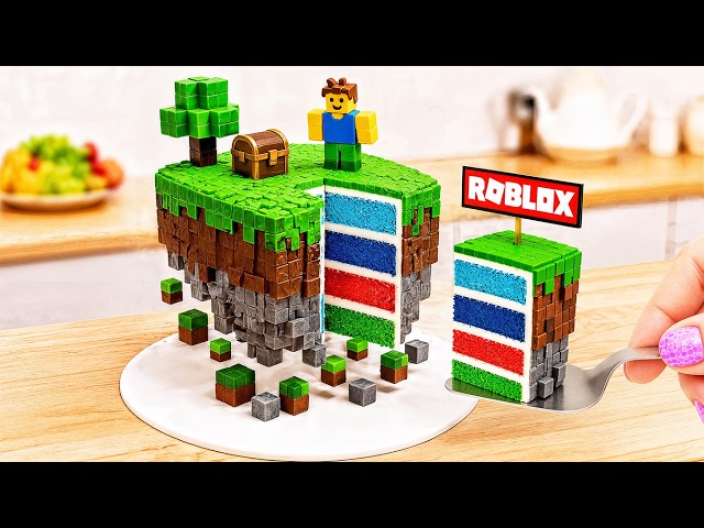 I Made a REAL Mini Roblox Cake! 🎮 Satisfying Miniature Buttercream Decorating 🎂✨